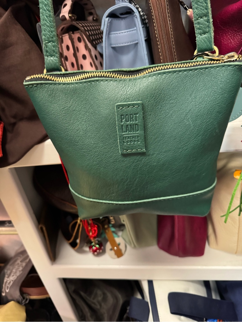 Portland Leather Emerald Green Crossbody Bag